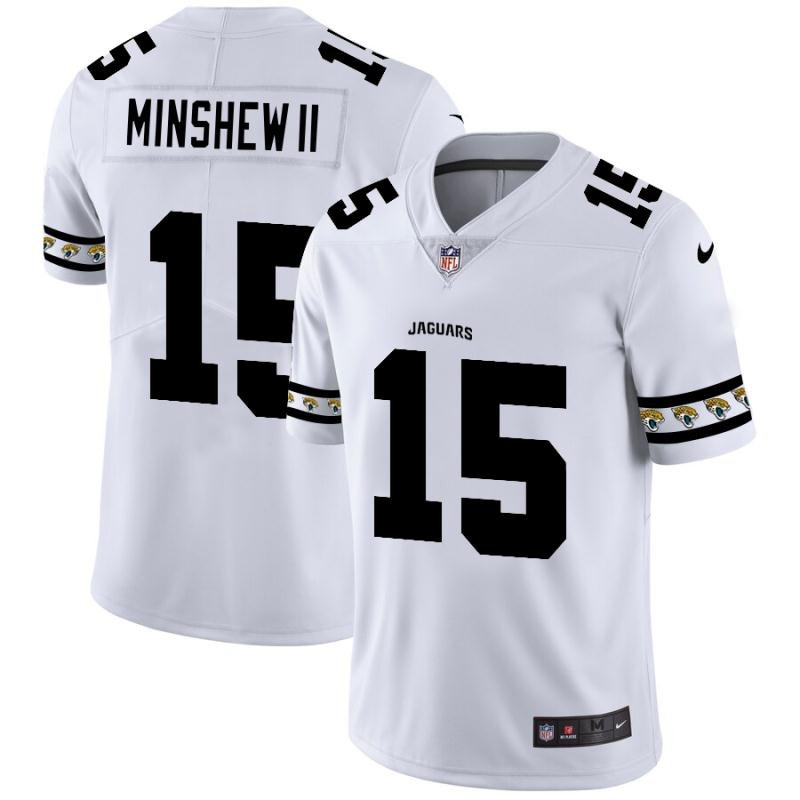 Jacksonville Jaguars #15 Gardner Minshew II Nike White Team Logo Vapor Limited NFL Jersey - JVG115