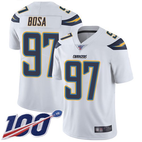 Nike Chargers #97 Joey Bosa White Stitched NFL 100th Season Vapor Limited Jersey - LCJ15