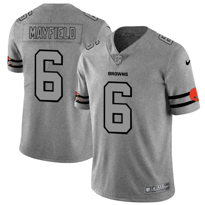 Cleveland Browns #6 Baker Mayfield Nike Gray Gridiron II Vapor Untouchable Limited NFL Jersey - CLB84
