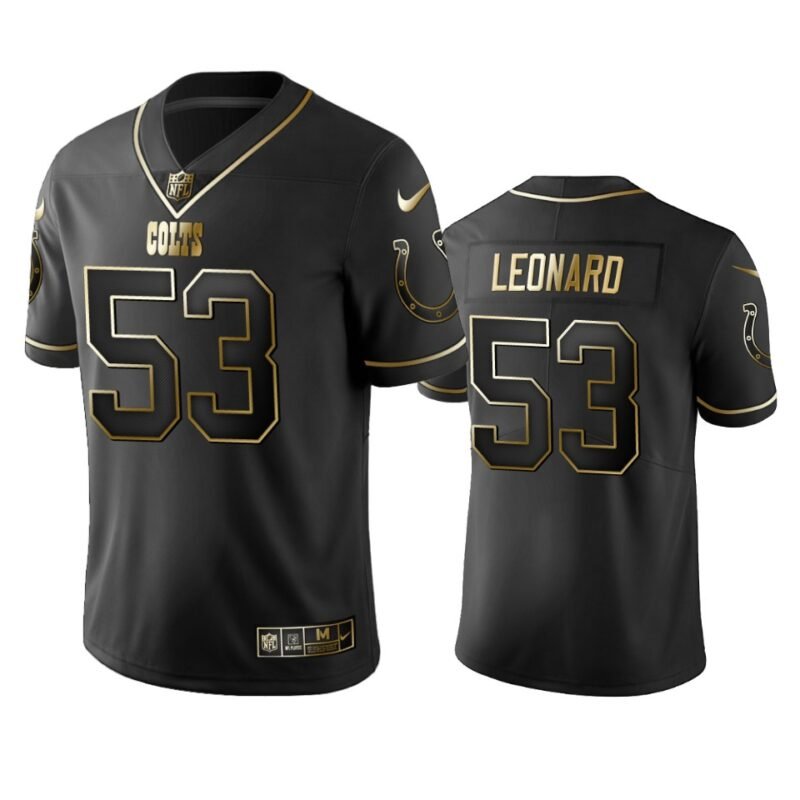 Colts #53 Darius Leonard Stitched NFL Vapor Untouchable Limited Black Golden Jersey - IDC53