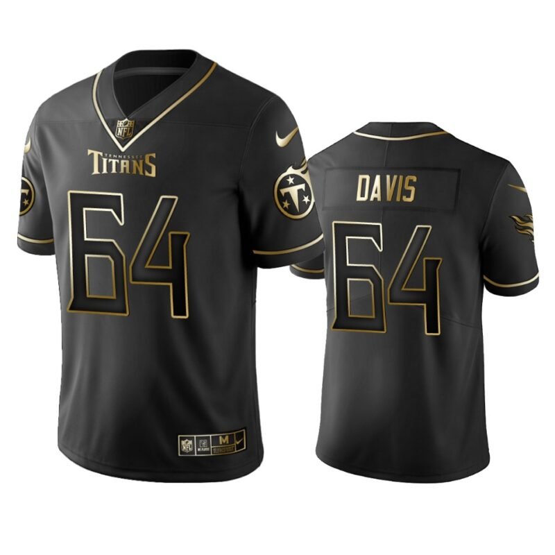 Titans #64 Nate Davis Stitched NFL Vapor Untouchable Limited Black Golden Jersey - TNT01