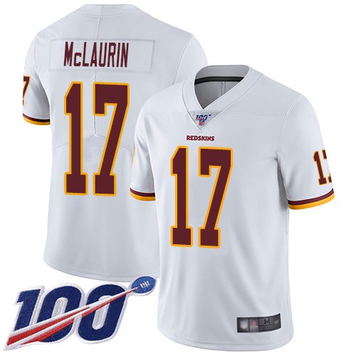 Nike Redskins #17 Terry McLaurin White Stitched NFL 100th Season Vapor Limited Jersey - WAC74