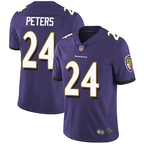 Nike Ravens #24 Marcus Peters Purple Team Color Stitched NFL Vapor Untouchable Limited Jersey - BRJ100