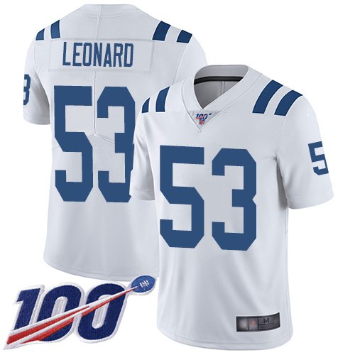 Nike Colts #53 Darius Leonard White Stitched NFL 100th Season Vapor Limited Jersey - IDC35