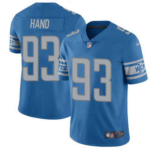 Nike Lions #93 Da'Shawn Hand Blue Team Color Stitched NFL Vapor Untouchable Limited Jersey - DTL256
