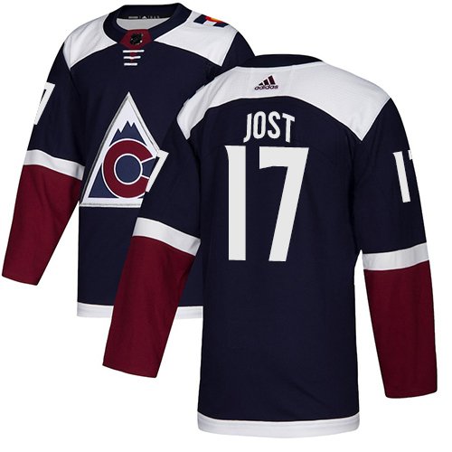Adidas Avalanche #17 Tyson Jost Navy Alternate Authentic Stitched NHL Jersey - AVS26