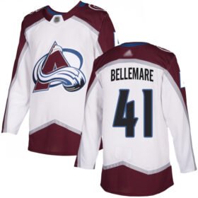 Adidas Avalanche #41 Pierre-Edouard Bellemare White Road Authentic Stitched NHL Jersey - AVS79