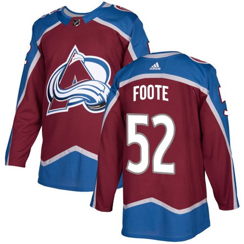 Adidas Avalanche #52 Adam Foote Burgundy Home Authentic Stitched NHL Jersey - AVS313