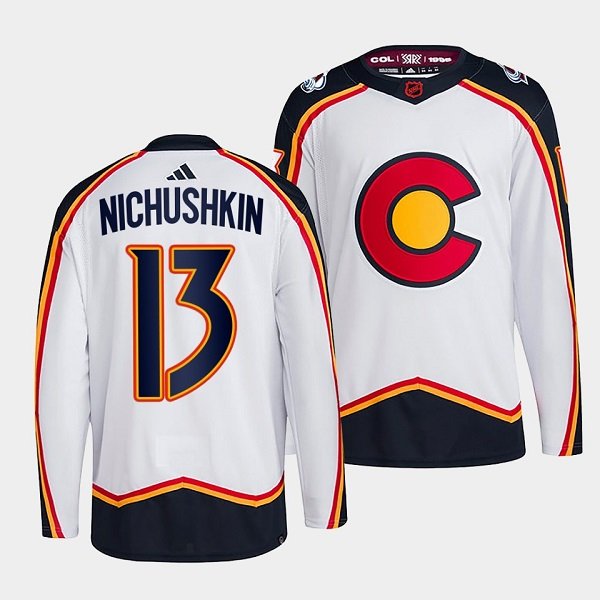 White Colorado Avalanche #13 Valeri Nichushkin 2022-23 Reverse Retro Stitched Jersey - AVS283