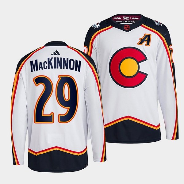 White Colorado Avalanche #29 Nathan MacKinnon 2022-23 Reverse Retro Stitched Jersey - AVS323