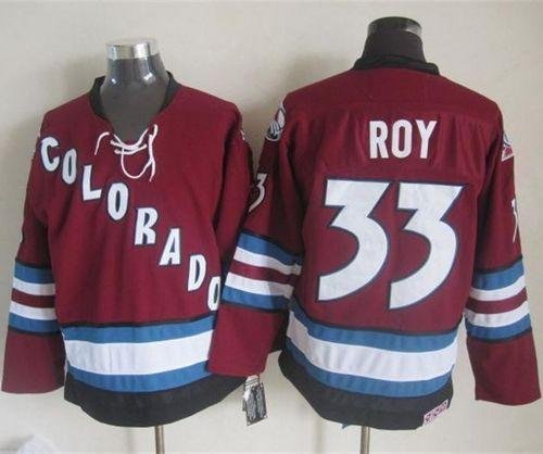 Avalanche #33 Patrick Roy Red CCM Throwback Stitched NHL Jersey - AVS285