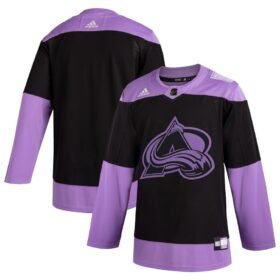 Colorado Avalanche Adidas Hockey Fights Cancer Practice Jersey Black - AVS34