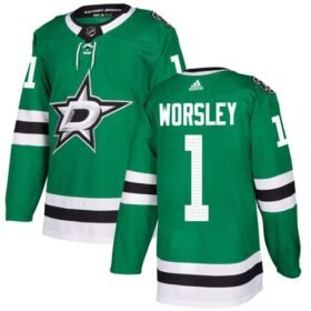 Adidas Stars #1 Gump Worsley Green Home Authentic Stitched NHL Jersey - DLS199