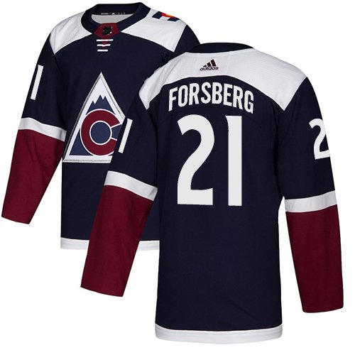 Adidas Avalanche #21 Peter Forsberg Navy Alternate Authentic Stitched NHL Jersey - AVS119