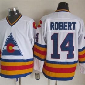 Avalanche #14 Rene Robert White CCM Throwback Stitched NHL Jersey - AVS296