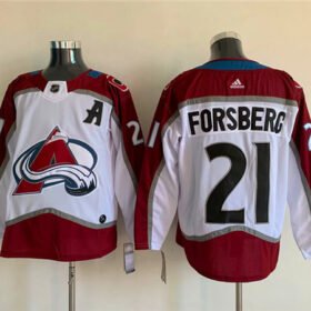 White Colorado Avalanche #21 Peter Forsberg Stitched Jersey - AVS211