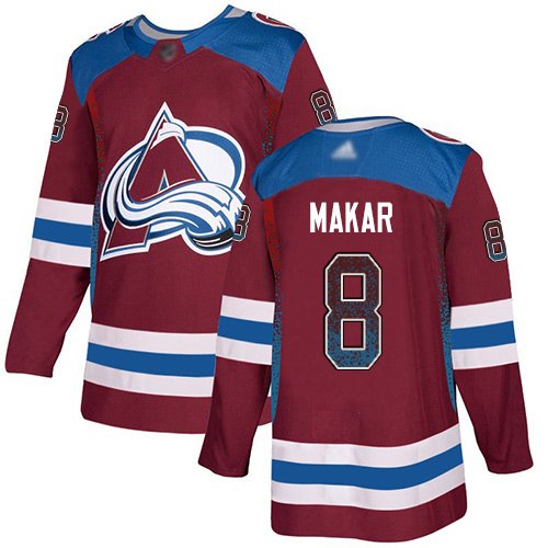 Adidas Avalanche #8 Cale Makar Burgundy Home Authentic Drift Fashion Stitched NHL Jersey - AVS193