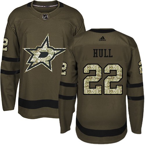 Adidas Stars #22 Brett Hull Green Salute to Service Stitched NHL Jersey - DLS232