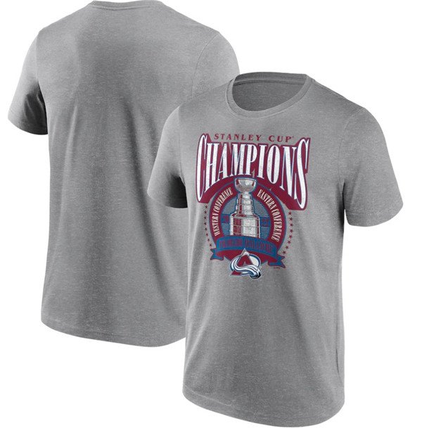 Colorado Avalanche Grey 2022 Stanley Cup Champions Jersey Roster T-Shirt - AVS64
