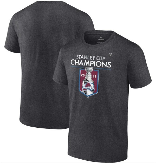 Colorado Avalanche Heathered Charcoal 2022 Stanley Cup Champions Jersey Roster T-Shirt - AVS275