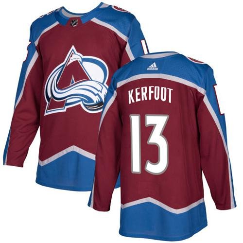 Adidas Avalanche #13 Alexander Kerfoot Burgundy Home Authentic Stitched NHL Jersey - AVS61