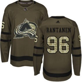 Adidas Avalanche #96 Mikko Rantanen Green Salute to Service Stitched NHL Jersey - AVS316