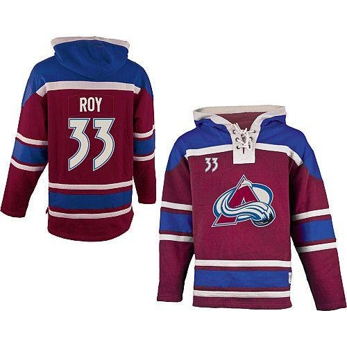 Avalanche #33 Patrick Roy Red Sawyer Hooded Sweatshirt Stitched NHL Jersey - AVS43