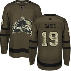 Adidas Avalanche #19 Joe Sakic Green Salute to Service Stitched NHL Jersey - AVS28
