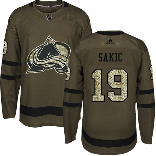 Adidas Avalanche #19 Joe Sakic Green Salute to Service Stitched NHL Jersey - AVS28