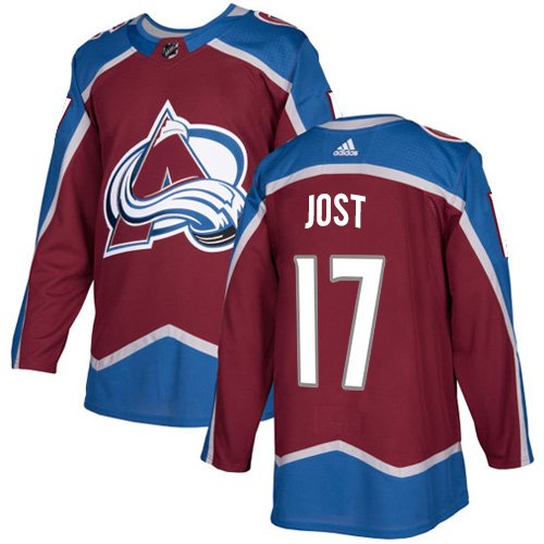 Adidas Avalanche #17 Tyson Jost Burgundy Home Authentic Stitched NHL Jersey - AVS315