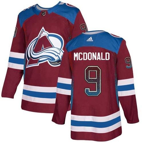 Adidas Avalanche #9 Lanny McDonald Burgundy Home Authentic Drift Fashion Stitched NHL Jersey - AVS72