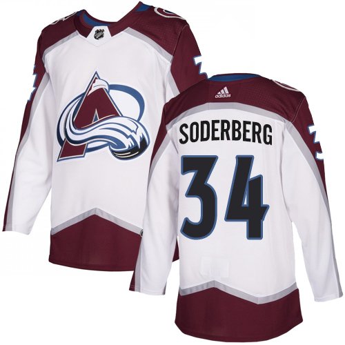 Adidas Avalanche #34 Carl Soderberg White Road Authentic Stitched NHL Jersey - AVS67