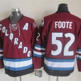 Avalanche #52 Adam Foote Red CCM Throwback Stitched NHL Jersey - AVS142
