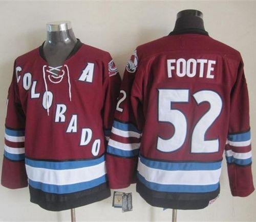 Avalanche #52 Adam Foote Red CCM Throwback Stitched NHL Jersey - AVS142