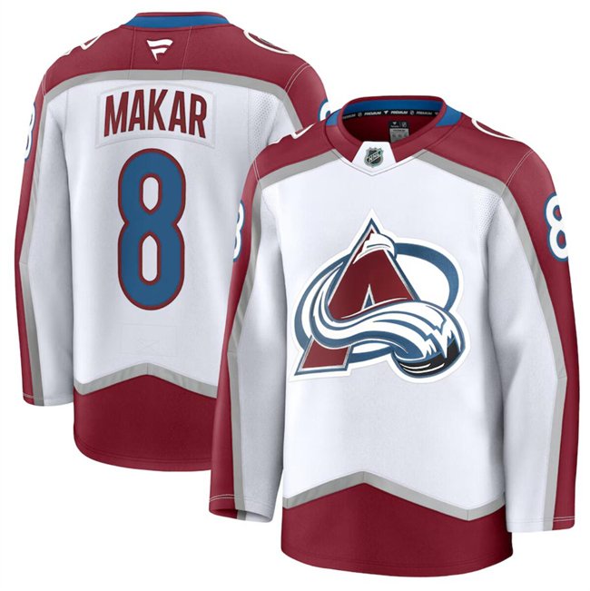 White Colorado Avalanche #8 Cale Makar 2024-25 Away Stitched Jersey - AVS244