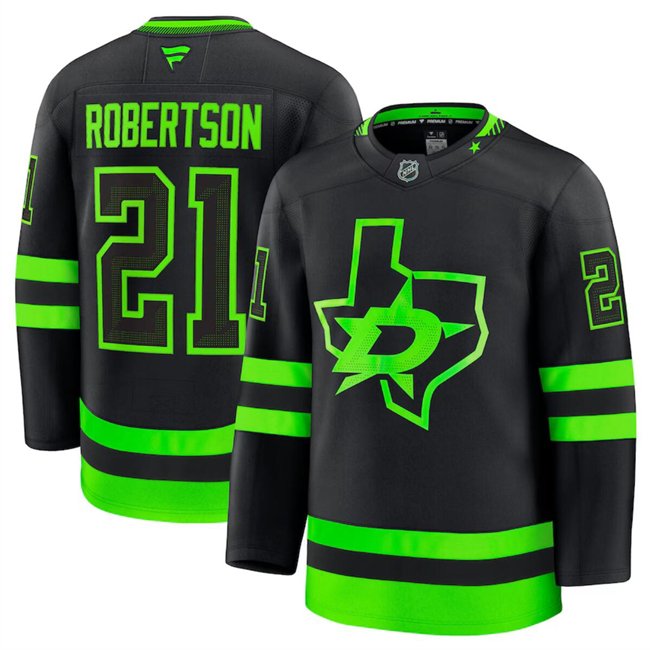 Black Dallas Stars #21 Jason Robertson 2024-25 Alternate Stitched Hockey Jersey - DLS17
