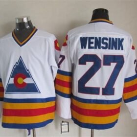 Avalanche #27 John Wensink White CCM Throwback Stitched NHL Jersey - AVS234
