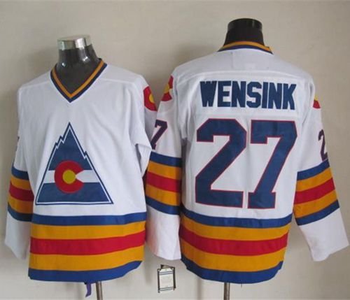 Avalanche #27 John Wensink White CCM Throwback Stitched NHL Jersey - AVS234