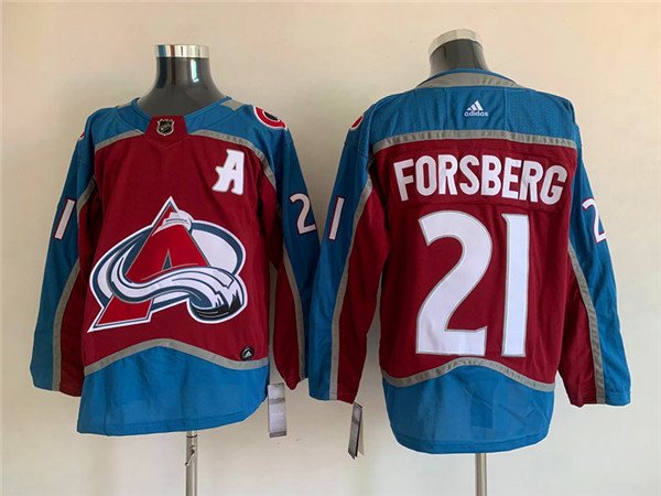 Colorado Avalanche #21 Peter Forsberg Burgundy Stitched Jersey - AVS21