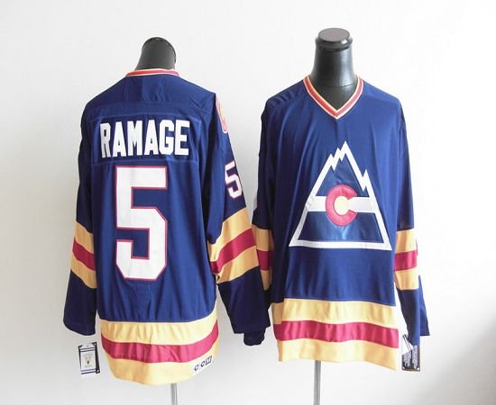 Avalanche CCM Throwback #5 Rob Ramage Blue Stitched NHL Jersey - AVS154