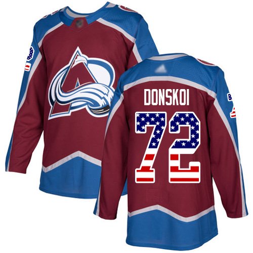 Adidas Avalanche #72 Joonas Donskoi Burgundy Home Authentic USA Flag Stitched NHL Jersey - AVS243