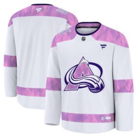 White Colorado Avalanche Blank 2024 Fights Cancer Stitched Jersey - AVS151