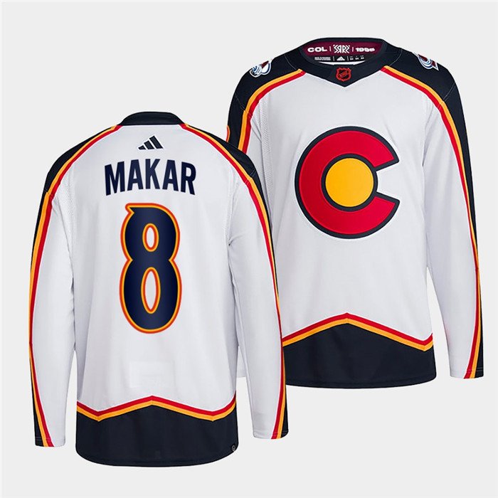 White Colorado Avalanche #8 Cale Makar 2022-23 Reverse Retro Stitched Jersey - AVS132