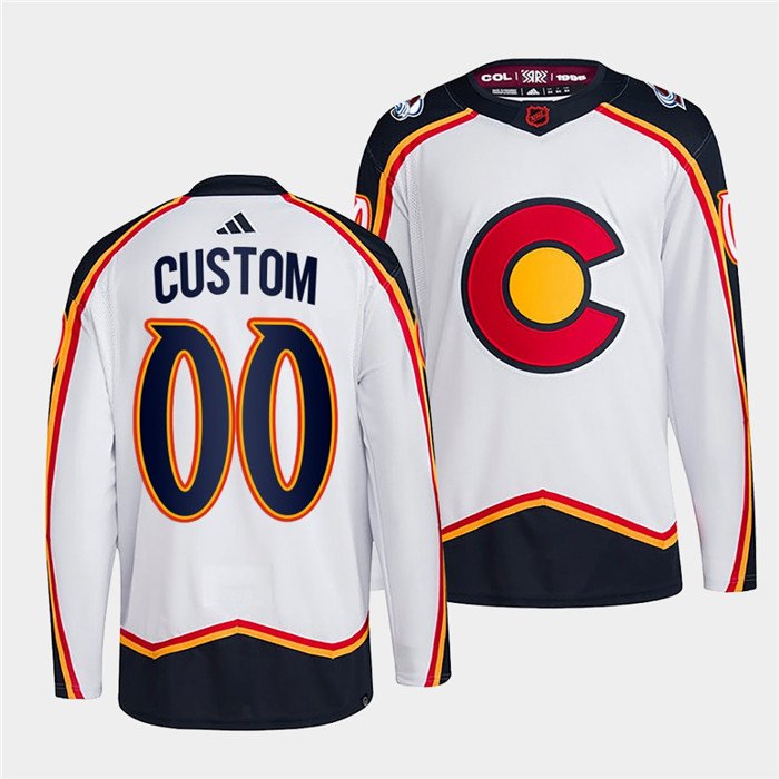 White Colorado Avalanche Custom 2022-23 Reverse Retro Stitched Jersey - AVS292