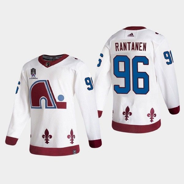 White Colorado Avalanche #96 Mikko Rantanen 2022 Stanley Cup Champions Patch Stitched Jersey - AVS104