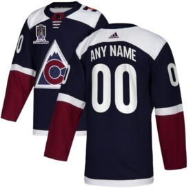 Navy Colorado Avalanche Avtive Player Custom 2022 Stanley Cup Champions Patch Stitched Jersey - AVS114