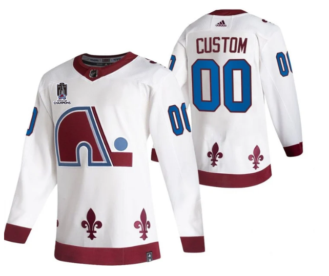 White Colorado Avalanche Avtive Player Custom 2022 Stanley Cup Champions Patch Stitched Jersey - AVS274