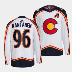 White Colorado Avalanche #96 Mikko Rantanen 2022-23 Reverse Retro Stitched Jersey - AVS111