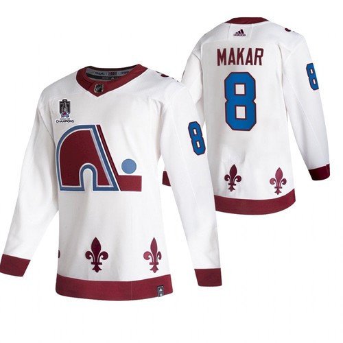 White Colorado Avalanche #8 Cale Makar 2022 Stanley Cup Champions Patch Stitched Jersey - AVS205