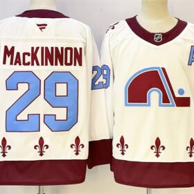 White Colorado Avalanche #29 Nathan MacKinnon 2024-25 With A Patch Stitched Jersey - AVS109